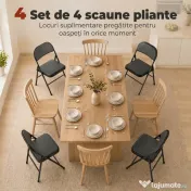 HOMCOM Set de 2 Scaune Pliabile Metalice, Tapițate cu Piele Ecologică PU, pentru Interior, cu Șezut Confortabil și Spătar Deschis | Aosom Romania 