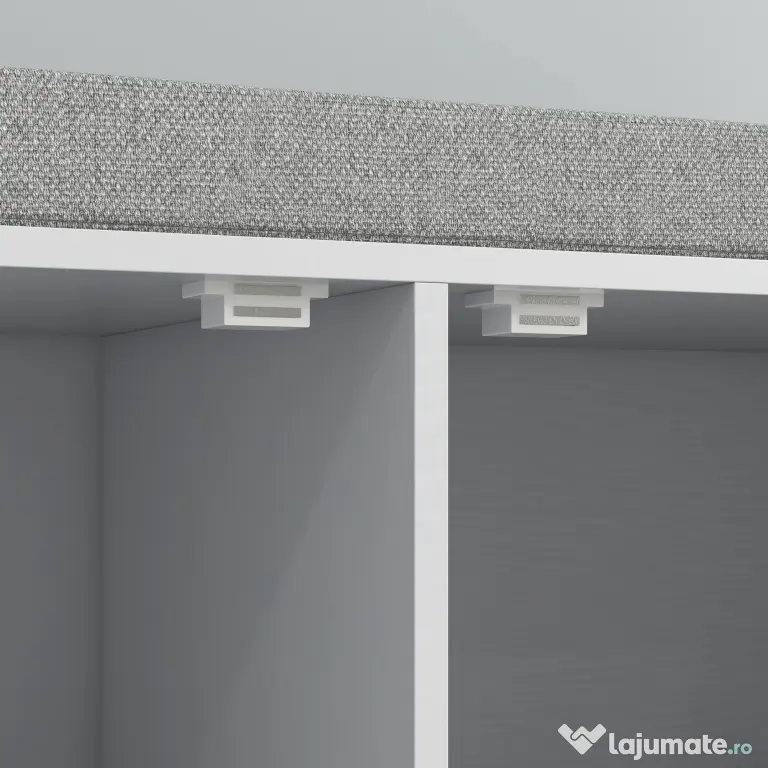 HOMCOM Banchetă Dulap pentru Pantofi cu 2 Compartimente și Pernă, Dulap Pantofi pentru Hol, 84x35x50 cm, Alb | Aosom Romania