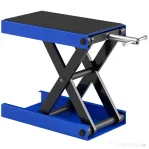 DURHAND Suport pentru Motociclete și Biciclete Antiderapant max 500 kg cu Înălțime Reglabilă, Suport din Metal și Cauciuc, pentru Garaj, 48x22.5x10-37 cm, Albastru și Negru