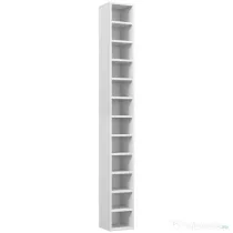 HOMCOM Raft Bibliotecă pentru CD-uri cu 12 rafturi, din MDF și panou aglomerat, 21x20x175 cm, Alb | Aosom Romania