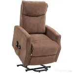 HOMCOM Fotoliu Relax Electric cu Funcție de Ridicare, 8 Puncte de Masaj, Reclinabil până la 135° cu 2 Telecomenzi, Maro