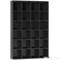 HOMCOM Dulap pentru CD-uri pentru 456 CD-uri sau 336 DVD-uri, 24 Compartimente, 89x20x130.5 cm Negru | Aosom Romania