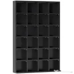 HOMCOM Dulap pentru CD-uri pentru 456 CD-uri sau 336 DVD-uri, 24 Compartimente, 89x20x130.5 cm Negru