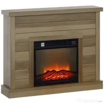 HOMCOM Șemineu Electric 1800W cu Efect de Flacără și Telecomandă, din Lemn, Metal și Sticlă, 96,5x22x81,7 cm, culoare Lemn