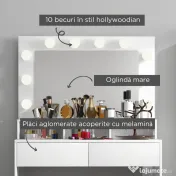 Oglindă LED, Toaletieră cu sertare | Aosom Romania