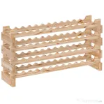 HOMCOM Raft pentru Sticle de Vin, Etajeră pentru Sticle cu 4 Rafturi pentru 48 Sticle, 114x28x56,5 cm, Lemn Natural | Aosom Romania