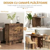 HOMCOM Masa Pliabila de Luat Masa, Masa cu Blaturi pentru Spatii Mici, cu Rafturi cu 2 Niveluri, Masa de Bucatarie Mica cu Rotile de Rulare | Aosom Romania