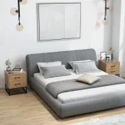 HOMCOM Set de 2 Noptiere cu 2 Sertare din Lemn și Oțel, 40x39.5x48 cm, Lemn Natural | Aosom Romania 