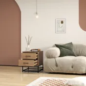 HOMCOM Set de 2 Noptiere cu 2 Sertare din Lemn și Oțel, 40x39.5x48 cm, Lemn Natural | Aosom Romania 