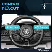 AIYAPLAY Mașinuță Electrică pentru Copii 3-5 Ani cu 2 Motoare, Telecomandă și Muzică, 98x59x43 cm, Alb | Aosom Romania 
