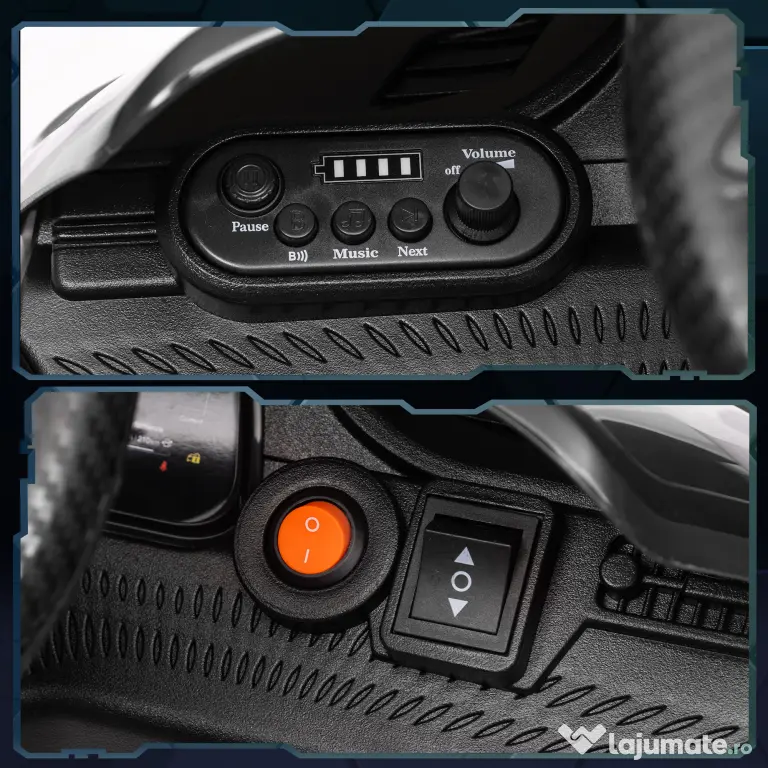 AIYAPLAY Mașinuță Electrică pentru Copii 3-5 Ani cu 2 Motoare, Telecomandă și Muzică, 98x59x43 cm, Alb | Aosom Romania
