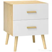Comodă HOMCOM 2S stejar 40x50 | Aosom Romania