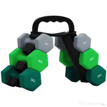 SPORTNOW Set Gantere cu Suport, 3 Perechi de Greutăți de 2 x 3 kg, 2 x 4 kg, 2 x 5 kg, Multicolor | Aosom Romania