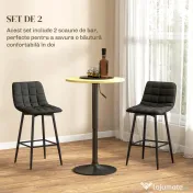 HOMCOM Set 2 Scaune cu Spătar și Suport pentru Picioare, Scaune cu Spătar din Material de Catifea, 45x47x84 cm, Negru | Aosom Romania 