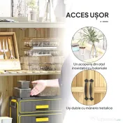 Outsunny Dulap Exterior, Depozit pentru Unelte cu Raft, din Lemn cu 2 Uși pentru Grădină, Terasă, Culoare Lemn Natural | Aosom Romania 