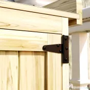 Outsunny Dulap Exterior, Depozit pentru Unelte cu Raft, din Lemn cu 2 Uși pentru Grădină, Terasă, Culoare Lemn Natural | Aosom Romania 
