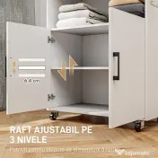 HOMCOM Dulap Mobil pentru Călcat cu 2 Uși și Spațiu Deschis, 125x43.5x102.5 cm, Alb