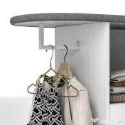 HOMCOM Dulap Mobil pentru Călcat cu 2 Uși și Spațiu Deschis, 125x43.5x102.5 cm, Alb