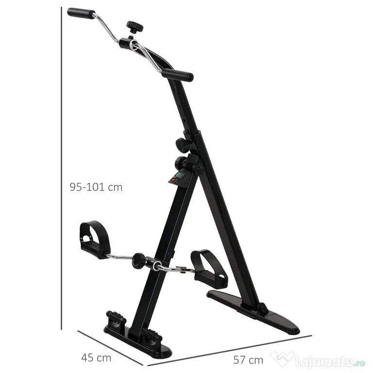 SPORTNOW Bicicletă de Reabilitare Pliabilă cu Ecran LCD și Ghidon Reglabil | Aosom Romania