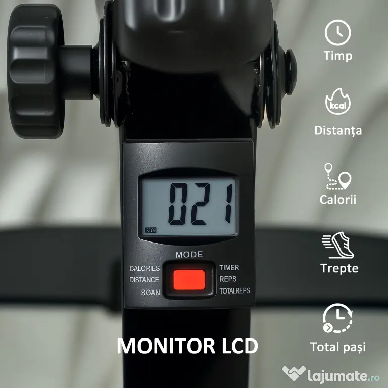 SPORTNOW Bicicletă de Reabilitare Pliabilă cu Ecran LCD și Ghidon Reglabil | Aosom Romania