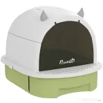 PawHut Litieră cu Capac, Tavă pentru Nisip tip Sertar cu Filtru de Carbon și Lopățică, 40,5x52x39 cm, Gri | Aosom Romania