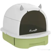 PawHut Litieră cu Capac, Tavă pentru Nisip tip Sertar cu Filtru de Carbon și Lopățică, 40,5x52x39 cm, Gri | Aosom Romania