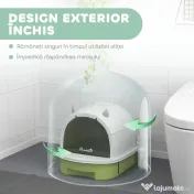 PawHut Litieră cu Capac, Tavă pentru Nisip tip Sertar cu Filtru de Carbon și Lopățică, 40,5x52x39 cm, Gri | Aosom Romania
