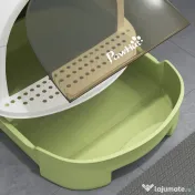 PawHut Litieră cu Capac, Tavă pentru Nisip tip Sertar cu Filtru de Carbon și Lopățică, 40,5x52x39 cm, Gri | Aosom Romania