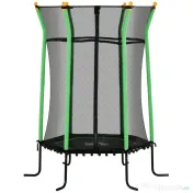 HOMCOM Trambulină Elastică pentru Copii 3-10 Ani cu Intrare cu Fermoar și Bare Căptușite, Ø163.5x190 cm, Verde | Aosom Romania 