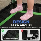 HOMCOM Trambulină Elastică pentru Copii 3-10 Ani cu Intrare cu Fermoar și Bare Căptușite, Ø163.5x190 cm, Verde | Aosom Romania 