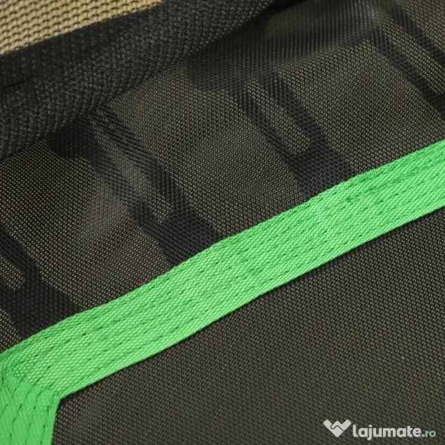 HOMCOM Trambulină Elastică pentru Copii 3-10 Ani cu Intrare cu Fermoar și Stâlpi Căptușiți, 122 x 111 x 190 cm, Verde