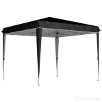 Outsunny Pavilion 3x3 m pentru 6-9 Persoane cu Înălțime Reglabilă și Orificii de Drenaj, din Metal și Material Textil Oxford Negru