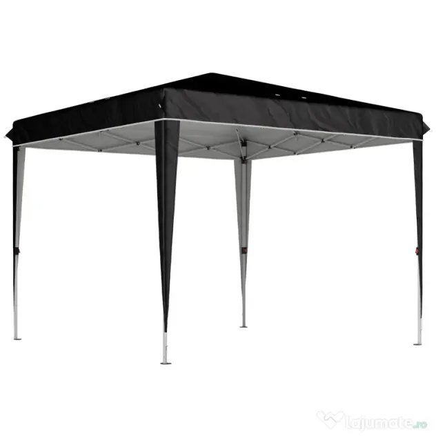 Outsunny Pavilion Pliabil cu Înălțime Reglabilă și Geantă de Transport, 300x300x273 cm, Negru | Aosom Romania