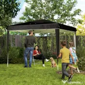 Outsunny Pavilion Pliabil cu Înălțime Reglabilă și Geantă de Transport, 300x300x273 cm, Negru | Aosom Romania 