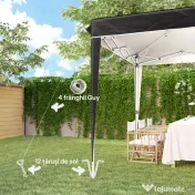 Outsunny Pavilion Pliabil cu Înălțime Reglabilă și Geantă de Transport, 300x300x273 cm, Negru | Aosom Romania 
