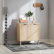 HOMCOM Dulap de Depozitare cu 2 Uși și Rafturi Reglabile, 78x40x77,5 cm, Stejar | Aosom Romania