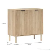 HOMCOM Dulap de Depozitare cu 2 Uși și Rafturi Reglabile, 78x40x77,5 cm, Stejar | Aosom Romania