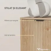 HOMCOM Dulap de Depozitare cu 2 Uși și Rafturi Reglabile, 78x40x77,5 cm, Stejar | Aosom Romania
