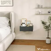 HOMCOM Noptieră Suspendată cu Sertar din PAL, 40x30x15 cm, Negru | Aosom Romania