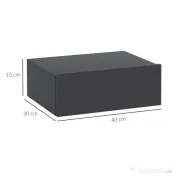HOMCOM Noptieră Suspendată Modernă cu Sertar, din Lemn, 40x30x15 cm, Negru