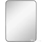 HOMCOM Oglindă baie cu ramă metalică și cârlig, 60x2,5x80 cm, negru