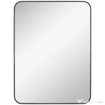 HOMCOM Oglindă de Baie 60 x 80 cm Oglindă Decorativă de Perete cu Ramă Metalică și Cârlig Ușor de Agățat pentru Sufragerie, Hol, Intrare - Negru | Aosom Romania