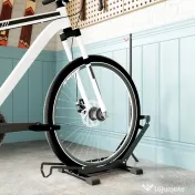 SPORTNOW Rastel pentru Biciclete Reglabil cu Tub de Suport, din Oțel și Plastic, 75x41x71-81 cm, Negru 