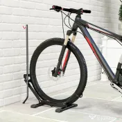SPORTNOW Rastel pentru Biciclete Reglabil cu Tub de Suport, din Oțel și Plastic, 75x41x71-81 cm, Negru 