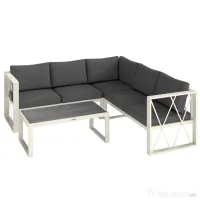 Outsunny Set Mobilier de Grădină din 4 Piese cu 2 Canapele, Fotoliu Reglabil și Măsuță de Cafea, 121x61x62 cm, Gri | Aosom Romania 
