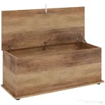 HOMCOM, Cufăr de Depozitare, cu Spațiu de Depozitare, Panou din particule, 100 x 40 x 40 cm, Maro Efect Lemn