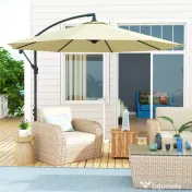 Outsunny Umbrela pentru Gradina Brat Deluxe Inclinabila cu Manivela, Φ3m | Aosom Romania 