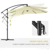 Outsunny Umbrela pentru Gradina Brat Deluxe Inclinabila cu Manivela, Φ3m | Aosom Romania 