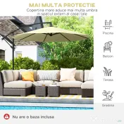 Outsunny Umbrela pentru Gradina Brat Deluxe Inclinabila cu Manivela, Φ3m | Aosom Romania 
