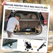 PawHut Cărucior Pliabil pentru Câini de Talie Mică cu Lese, Geantă și Suport pentru Pahare, 76x44x103 cm, Gri | Aosom Romania 